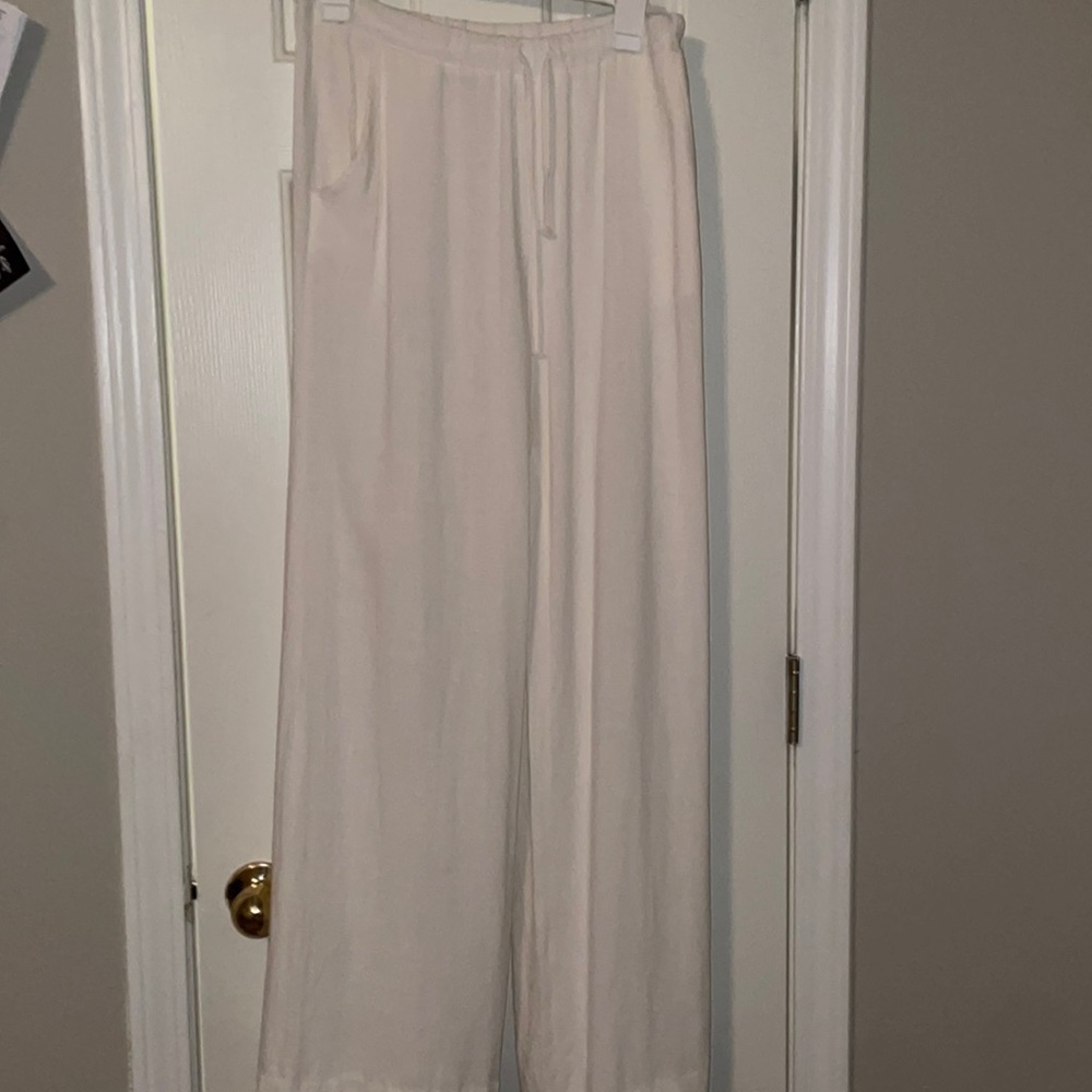 Flare white pants